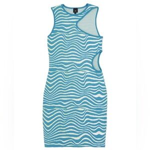 River Island Abstract Stripe Cutout
Dress In Blue
